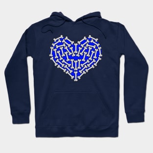 Blue Heart made of Bones Hoodie